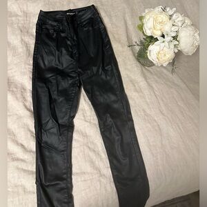 Black Coated Denim Skinny Jeans